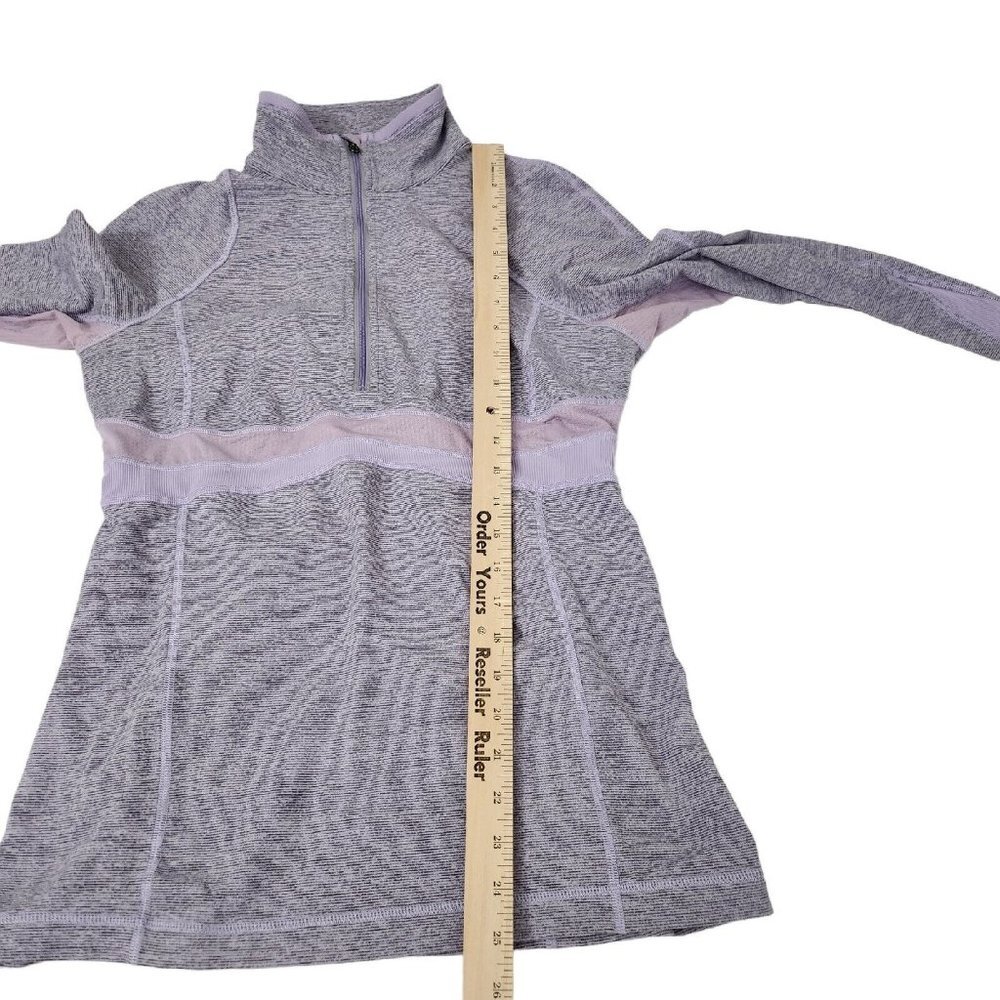Lululemon Sweater 8 Womens Run Full Tilt Pullover 1/4 Zip Lavendar Heathered Gym - Picture 14 of 15
